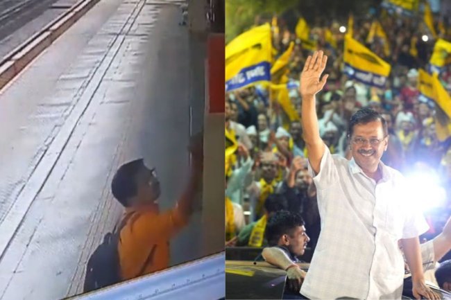 "Caught on Camera: Graffiti Artist Threatens Arvind Kejriwal in Delhi Metro!"