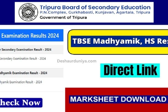 TBSE 10th, 12th Result 2024 Today at official website 