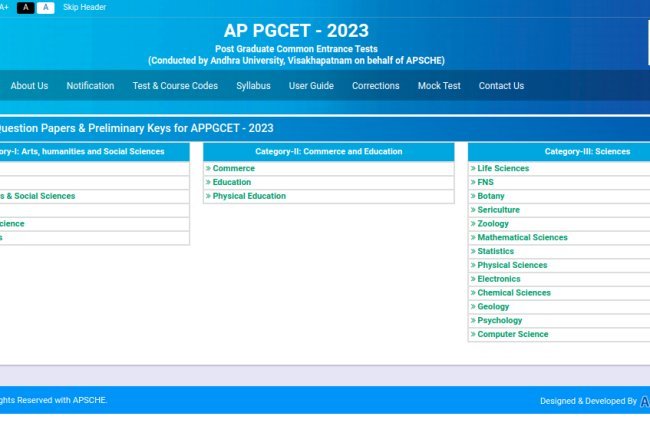 AP PGCET 2024 Correction Window Open Today at the Official Website