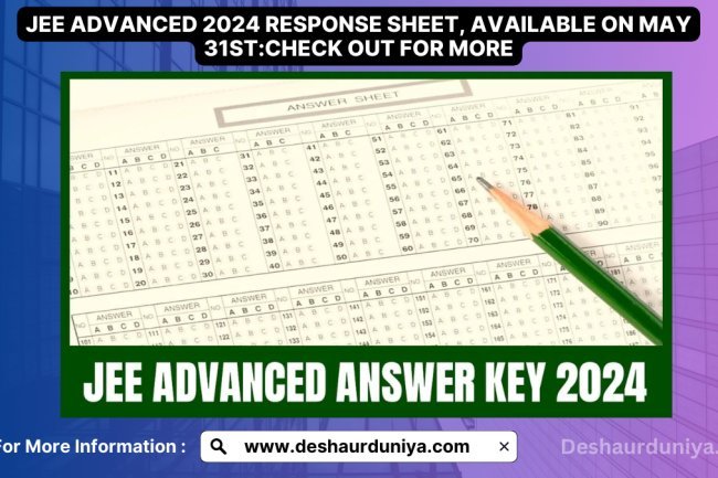JEE Advanced 2024 Response Sheet, Available on May 31st:check out for more