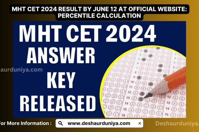 MHT CET 2024 Result by June 12 at official website: Percentile Calculation