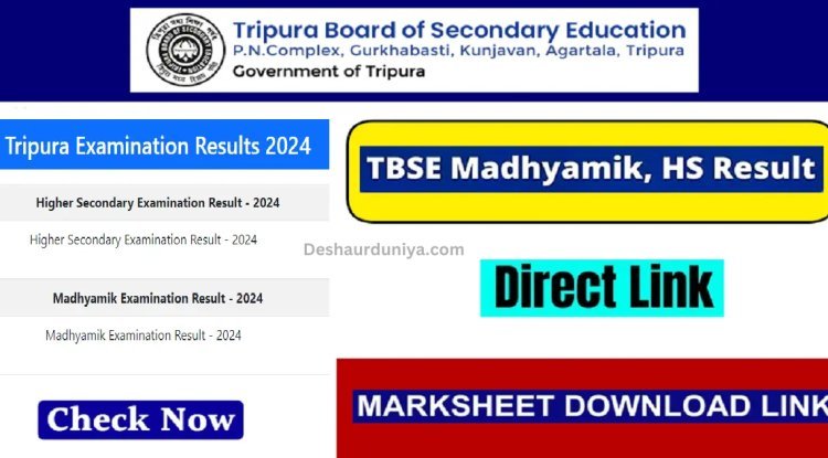 TBSE 10th, 12th Result 2024 Today at official website 