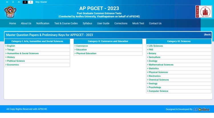 AP PGCET 2024 Correction Window Open Today at the Official Website