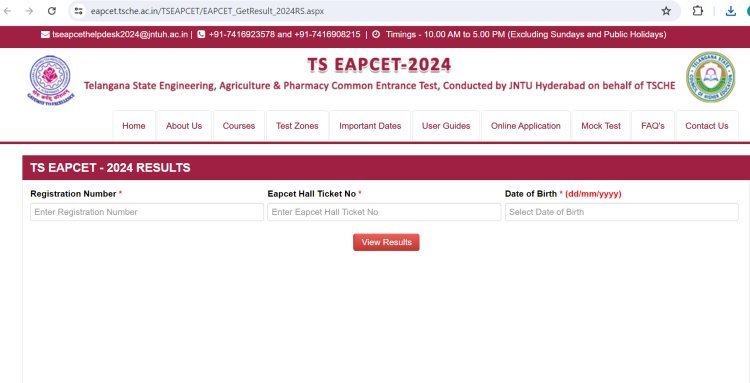 TS EAMCET 2024 Results Announced: Direct Link Available