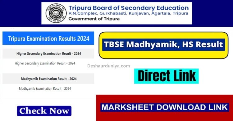 TBSE 10th, 12th Result 2024 Today at official website 