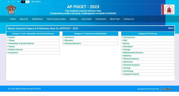 AP PGCET 2024 Correction Window Open Today at the Official Website