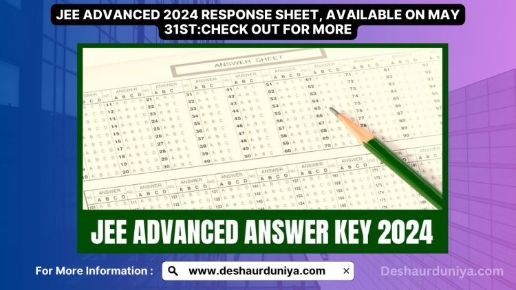 JEE Advanced 2024 Response Sheet, Available on May 31st:check out for more