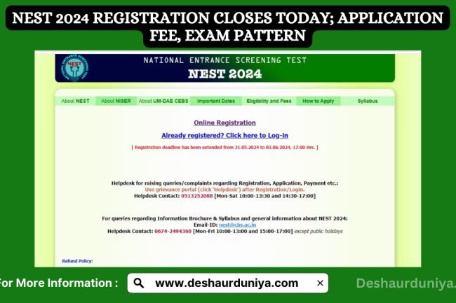 NEST 2024 Registration Closes Today; Application Fee, Exam Pattern