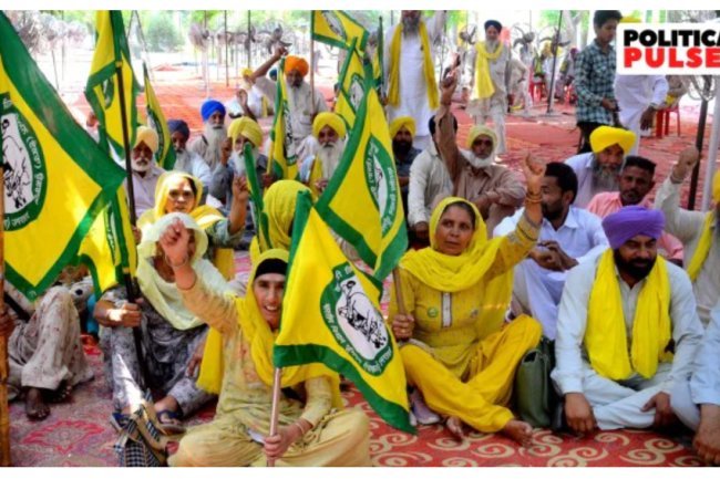 Opposition protests Krishi Bhawan's "image makeover" amid fresh faces at farmer demonstration site.