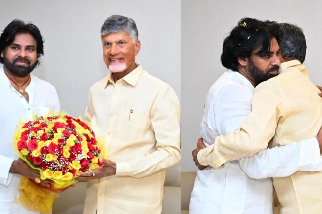 Watch Video: Deputy CM Pawan Kalyan meets CM Chandrababu Naidu Hugs amidst happy moments..