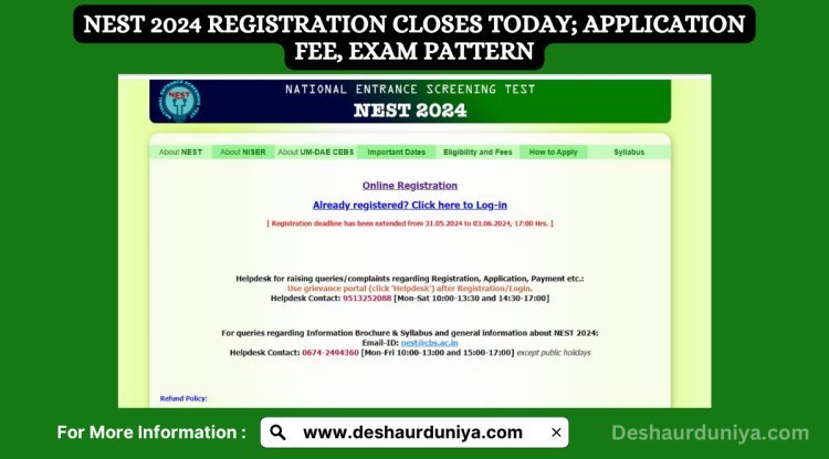 NEST 2024 Registration Closes Today; Application Fee, Exam Pattern