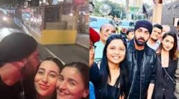Fans miss Raha as Alia Bhatt and Ranbir Kapoor pose with Karisma Kapoor in a calm "family" photo from the Ambani boat.