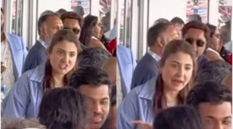 Anushka Sharma seemed to lose her temper during the India vs. Pakistan Twenty20 match, engaging in a heated debate.