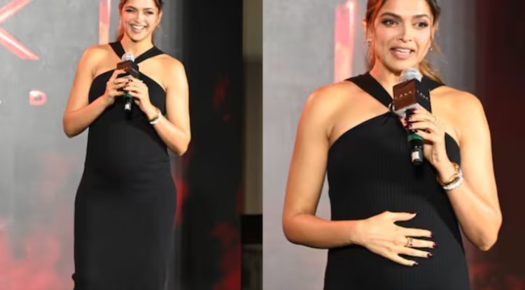 Jokingly pointing to her growing baby bulge, Deepika Padukone says, "I'm like this because of all the food Prabhas has fed me."