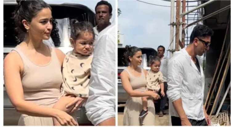 Raha, Alia Bhatt, and Ranbir Kapoor visit their new home.