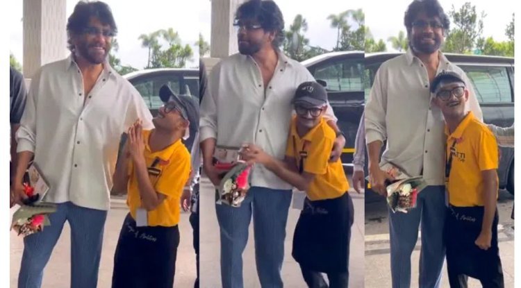 Nagarjuna hugs and apologizes to fan after airport incident.