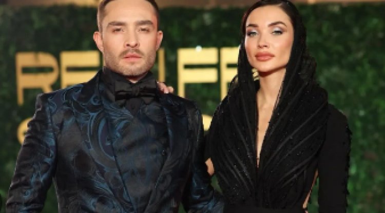 Ed Westwick of Gossip Girl, receiving a birthday wish from fiancée Amy Jackson