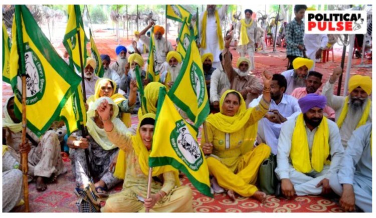 Opposition protests Krishi Bhawan's "image makeover" amid fresh faces at farmer demonstration site.