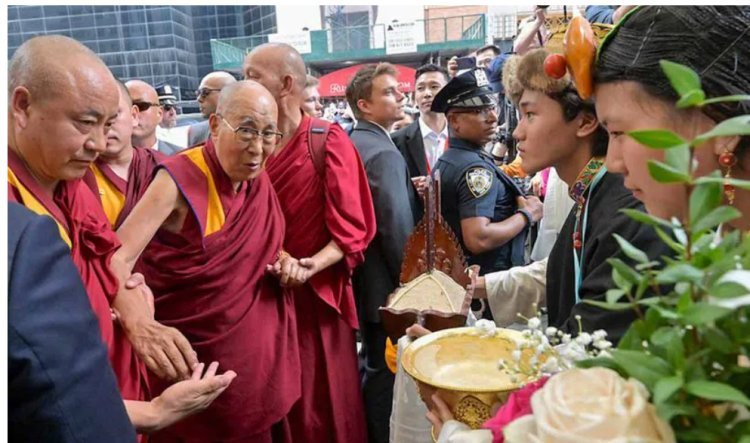 Arriving in New York for knee surgery is the Dalai Lama