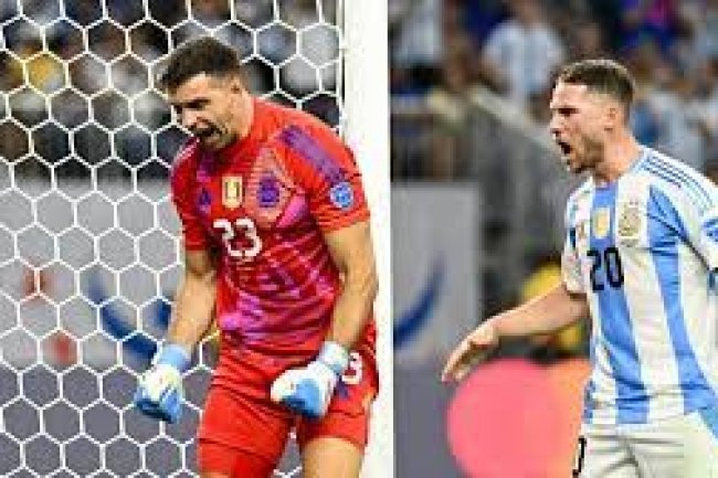 Argentina is saved by Emi Martinez in a Copa America shootout after Lionel Messi misses a penalty.