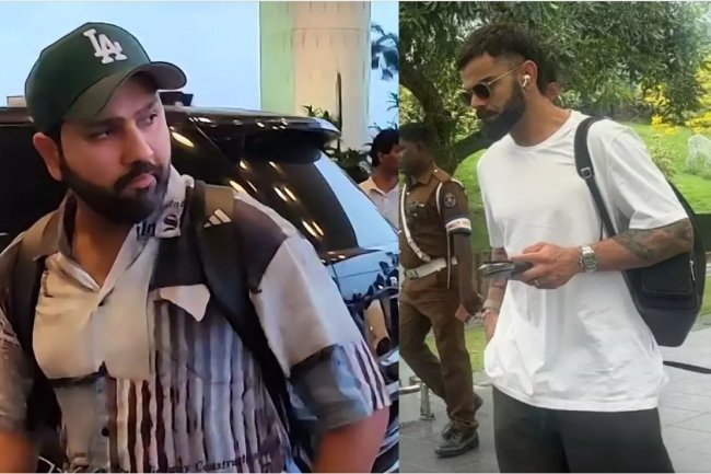 Virat and Rohit arrive in Sri Lanka to begin ODI series preparation.