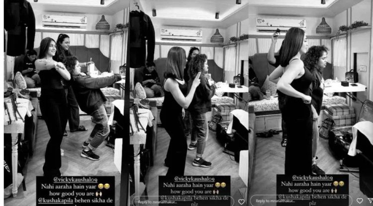 Mrunal Thakur quits trying Vicky's "Tauba Tauba" moves.