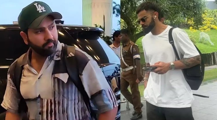 Virat and Rohit arrive in Sri Lanka to begin ODI series preparation.