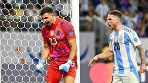 Argentina is saved by Emi Martinez in a Copa America shootout after Lionel Messi misses a penalty.