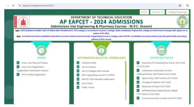 AP EAMCET 2024: Check initial seat allocation online.