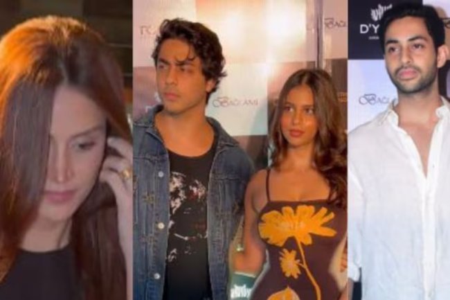 Suhana Khan and Aryan Khan enjoy a party with their presumed partners.