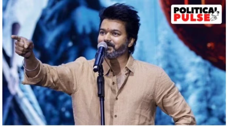 "Vijay gears up for 2026 election with inaugural party march."